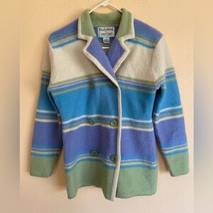 Women’s Wondrawool by Knitting Needles Multicolored Wool Sweater, Size Small